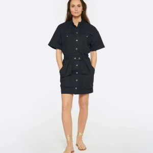 MARANT ÉTOILE Robe Rime Coton Noir Délavé 10