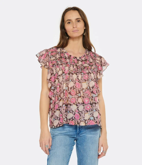 MARANT ÉTOILE Top Layona Coton Fleuri 4