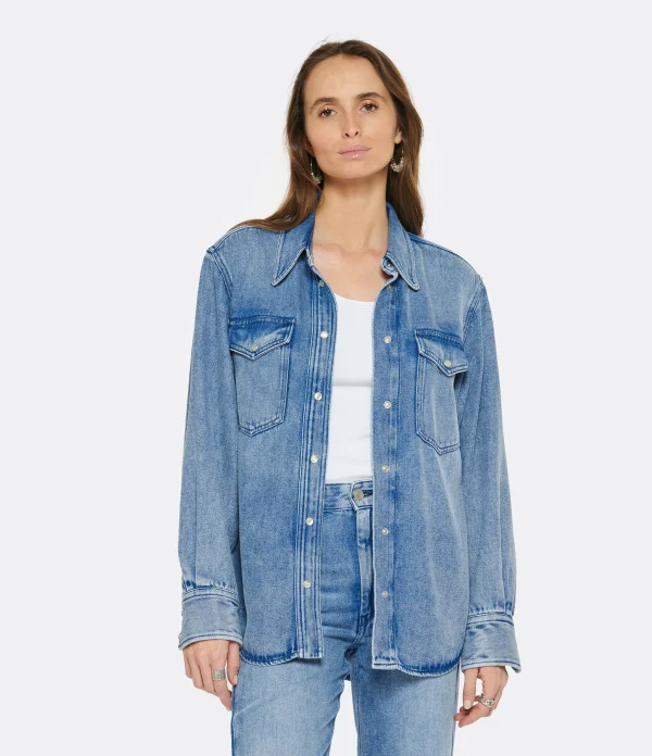 MARANT ÉTOILE Chemise Tahis Denim Bleu Clair 4