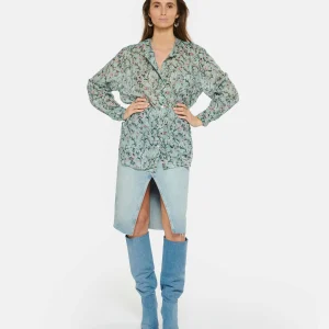 MARANT ÉTOILE Chemise Mexika Coton Imprimé Amande 18