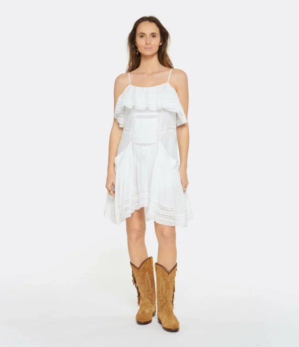 MARANT ÉTOILE Robe Moly Coton Blanc 4