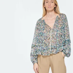 MARANT ÉTOILE Blouse Felipa Imprimé Vert Écru 11