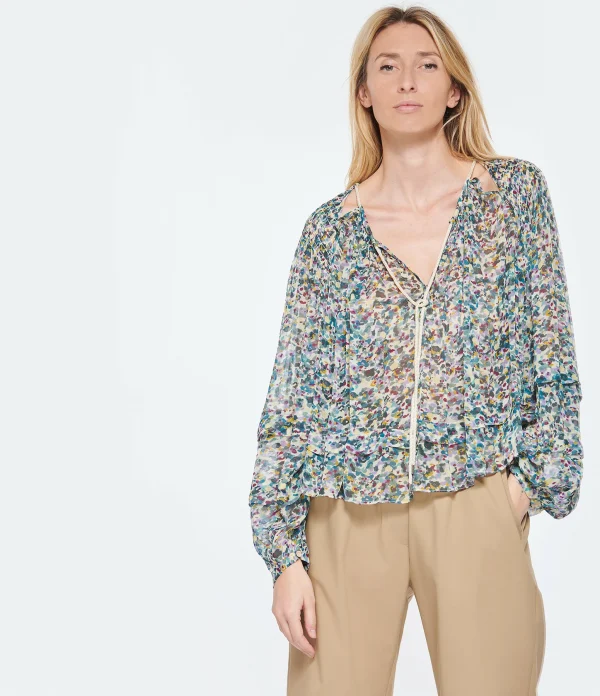 MARANT ÉTOILE Blouse Felipa Imprimé Vert Écru 4