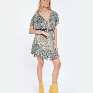 MARANT ÉTOILE Robe Florise Imprimé Vert Écru 10