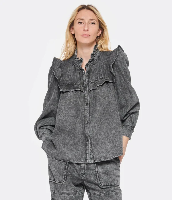 MARANT ÉTOILE Chemise Idety Coton Gris 4