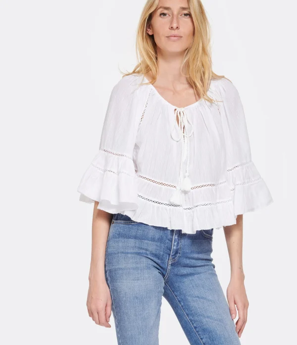 MARANT ÉTOILE Top Liam Coton Blanc 3