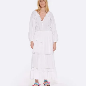 MARANT ÉTOILE Robe Longue Latifa Coton Blanc 10