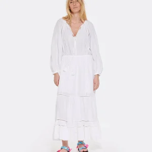 MARANT ÉTOILE Robe Longue Latifa Coton Blanc 10