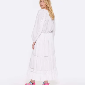 MARANT ÉTOILE Robe Longue Latifa Coton Blanc 12