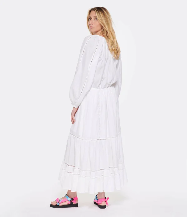 MARANT ÉTOILE Robe Longue Latifa Coton Blanc 5