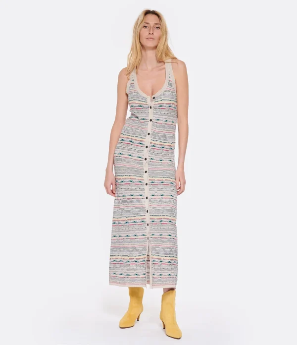 MARANT ÉTOILE Robe Longue Haro Lin Écru 4