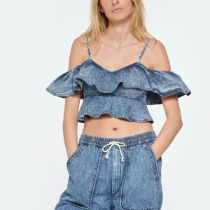 MARANT ÉTOILE Top Voloteo Coton Bleu 9