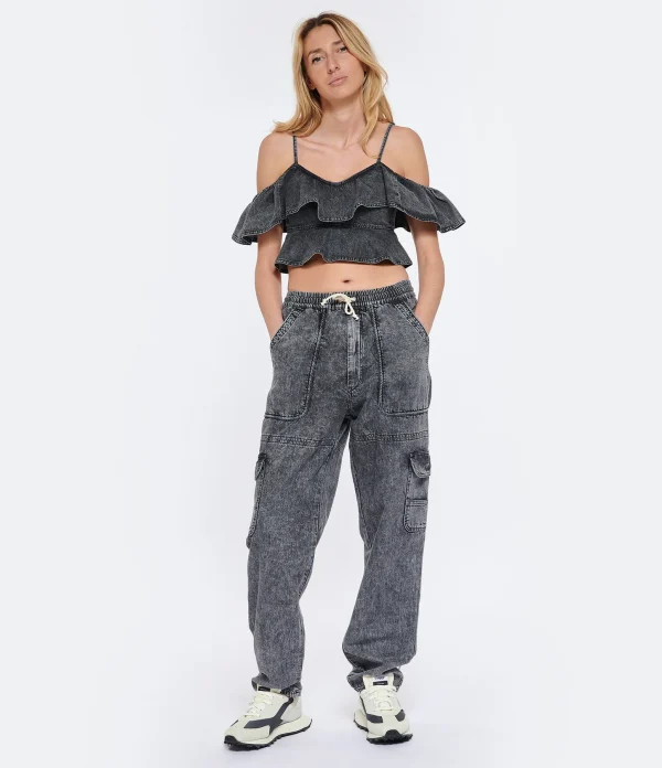 MARANT ÉTOILE Top Voloteo Coton Gris 5