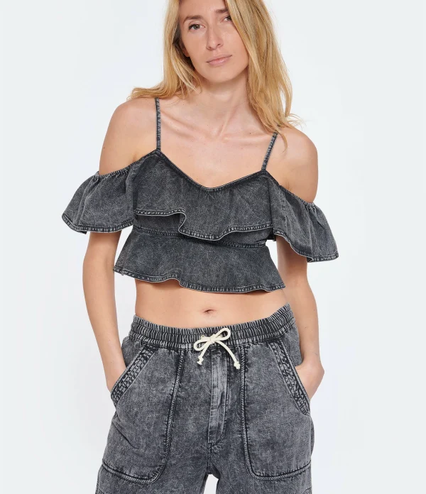 MARANT ÉTOILE Top Voloteo Coton Gris 4