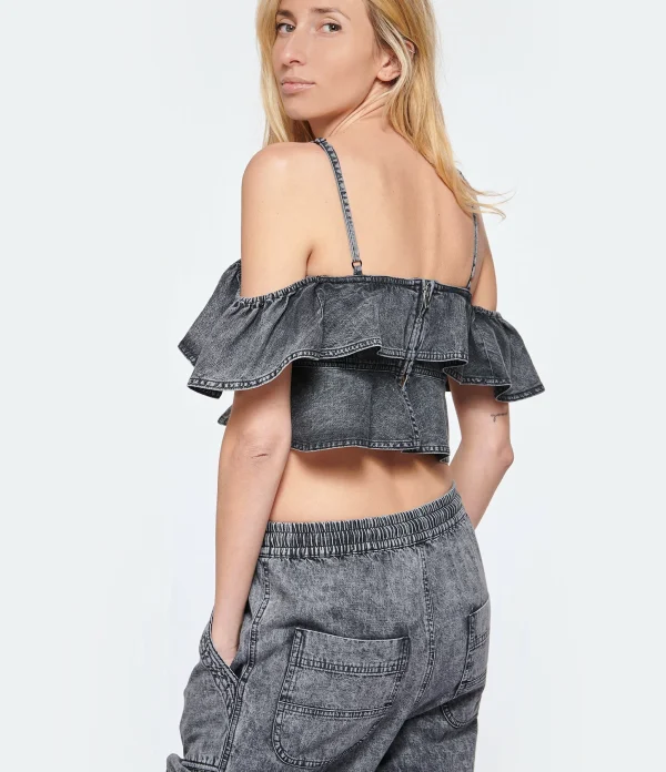 MARANT ÉTOILE Top Voloteo Coton Gris 6