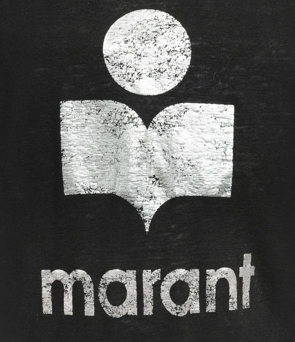 MARANT ÉTOILE Tee-shirt Koldi Lin Noir Argenté 3