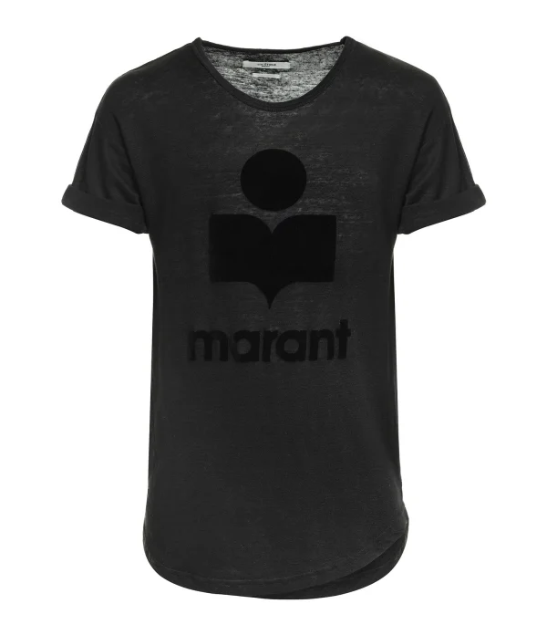 MARANT ÉTOILE Tee-shirt Koldi Logo Lin Noir 1