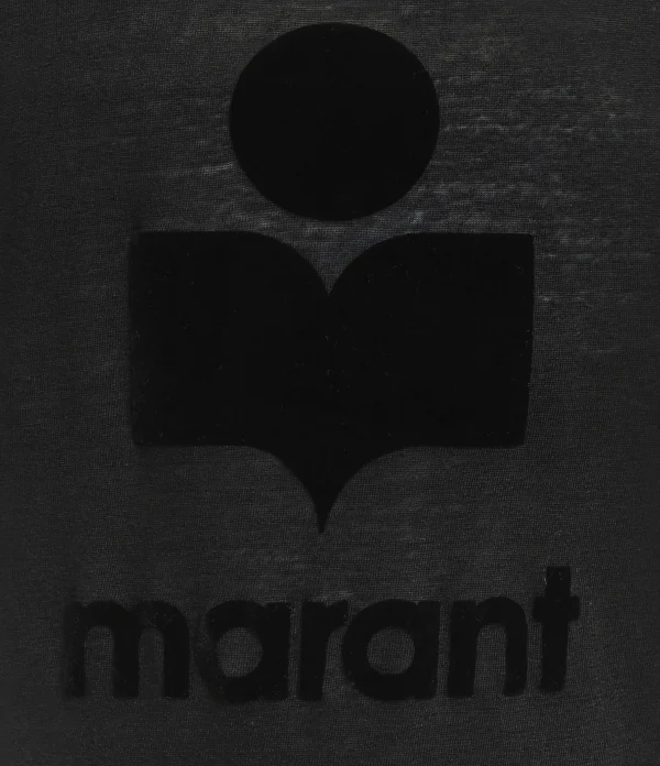 MARANT ÉTOILE Tee-shirt Koldi Logo Lin Noir 3