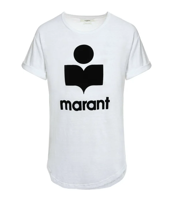 MARANT ÉTOILE Tee-shirt Koldi Lin Blanc Noir 1