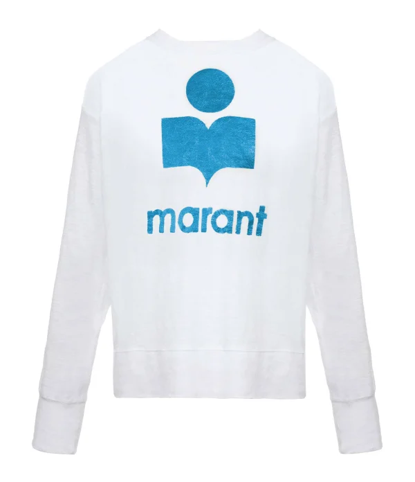 MARANT ÉTOILE Tee-shirt Klowia Lin Blanc Bleu 1