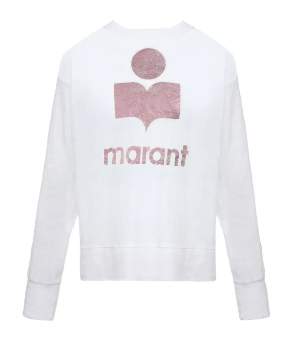 MARANT ÉTOILE Tee-shirt Klowia Lin Blanc Rose 1