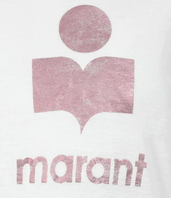 MARANT ÉTOILE Tee-shirt Klowia Lin Blanc Rose 3