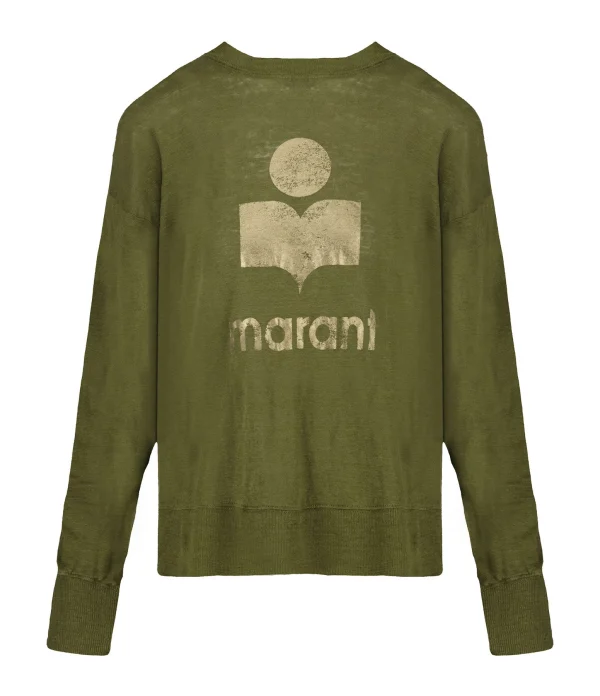 MARANT ÉTOILE Tee-shirt Klowia Lin Kaki Doré 1