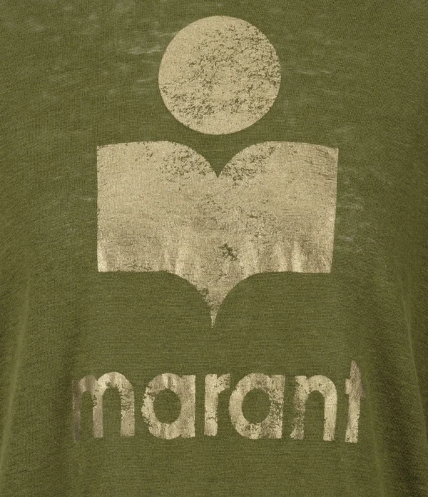 MARANT ÉTOILE Tee-shirt Klowia Lin Kaki Doré 3