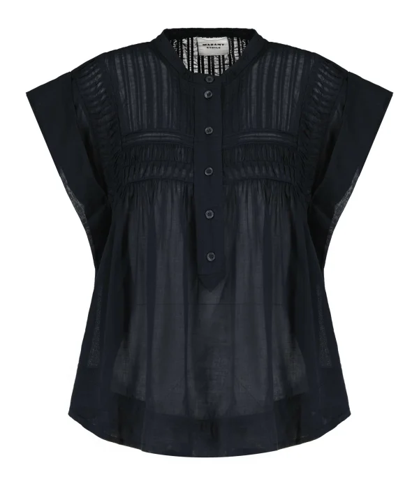 MARANT ÉTOILE Top Leaza Coton Noir 1