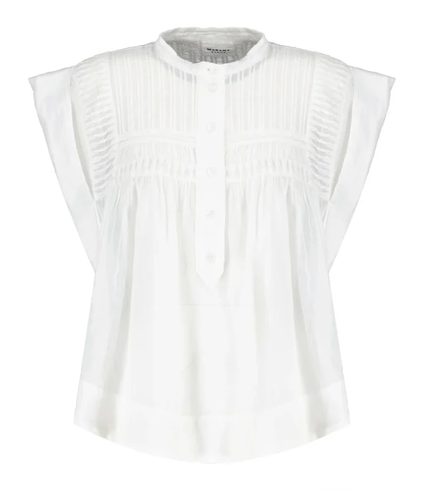 MARANT ÉTOILE Top Leaza Coton Blanc 1