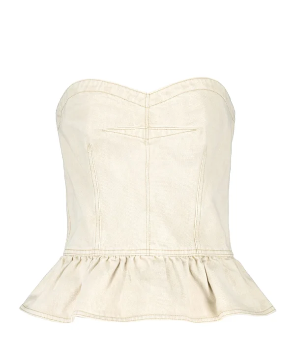 MARANT ÉTOILE Top Solizinia Coton Écru 1