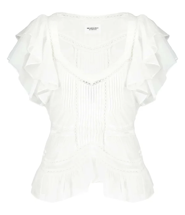 MARANT ÉTOILE Top Madrana Coton Blanc 1