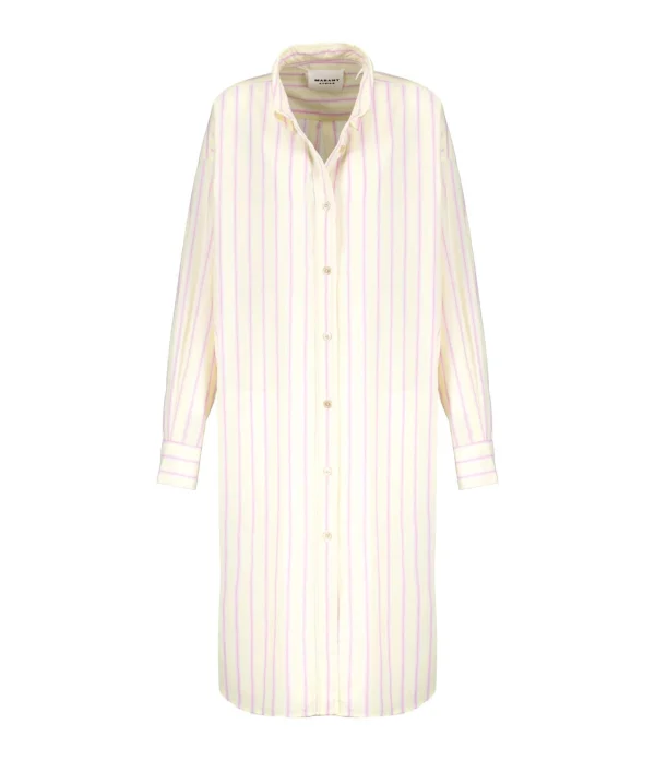 MARANT ÉTOILE Robe Seen Coton Jaune Rose 1