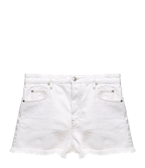 MARANT ÉTOILE Short Lesia Coton Blanc 1