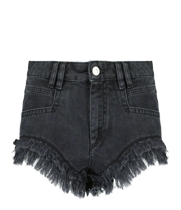 MARANT ÉTOILE Short Eneidao Coton Noir Délavé 1