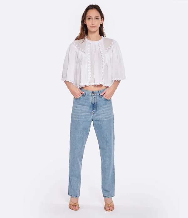 Isabel Marant Top Ogalice Ramie Blanc 7