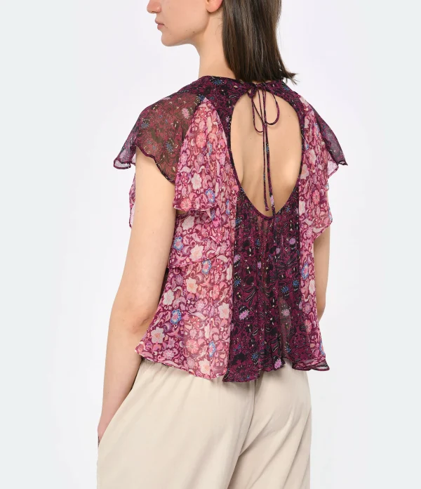 Isabel Marant Top Oriane Soie Fuchsia 6