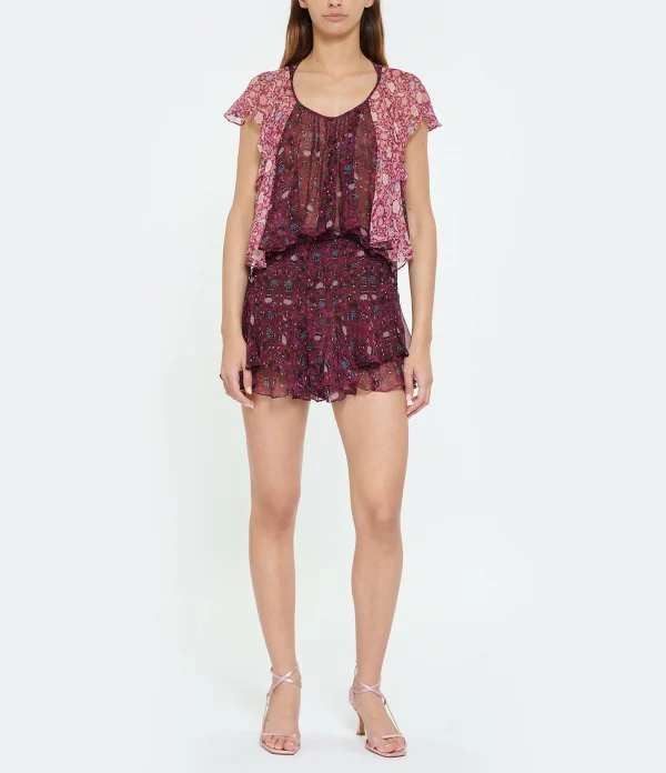 Isabel Marant Top Oriane Soie Fuchsia 7