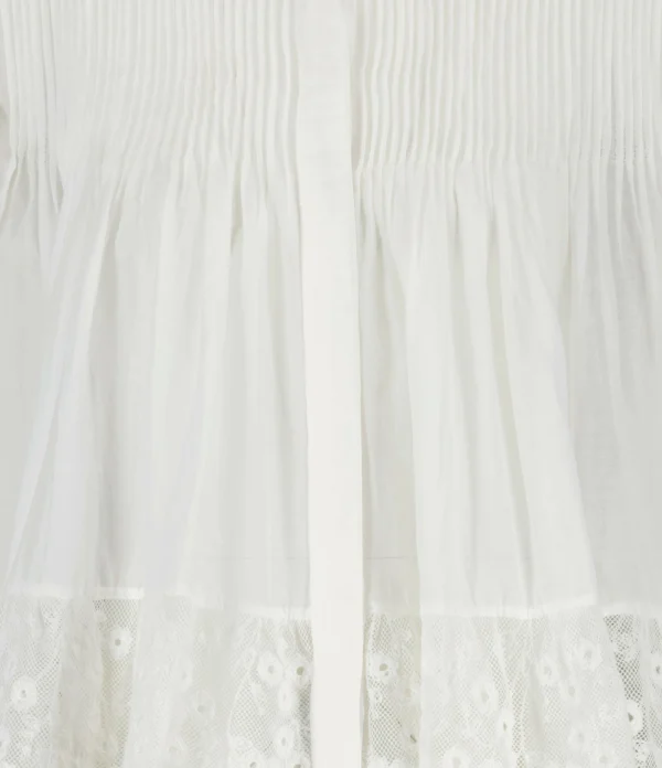 Isabel Marant Chemise Mikia Coton Dentelle Blanc 3