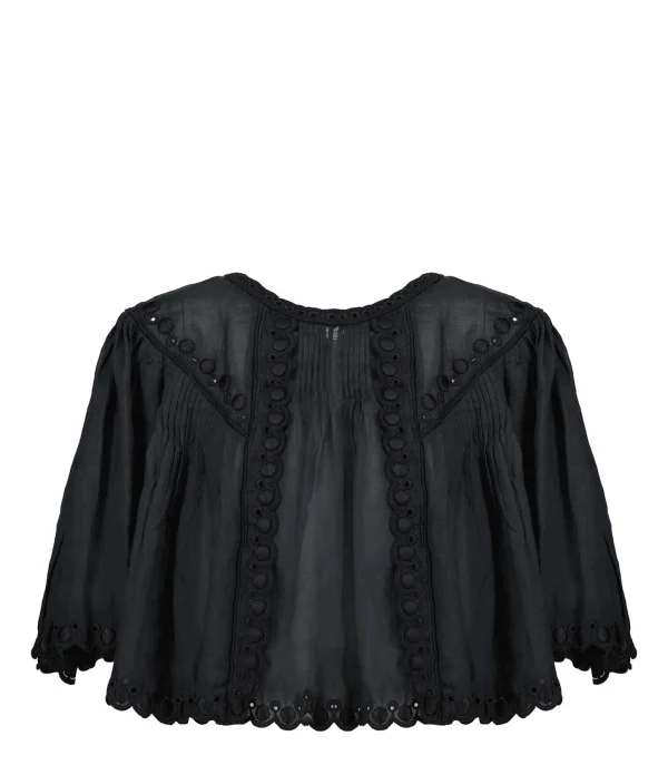 Isabel Marant Top Ogalice Ramie Noir 1