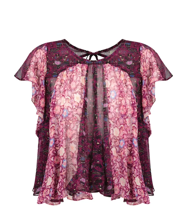 Isabel Marant Top Oriane Soie Fuchsia 1