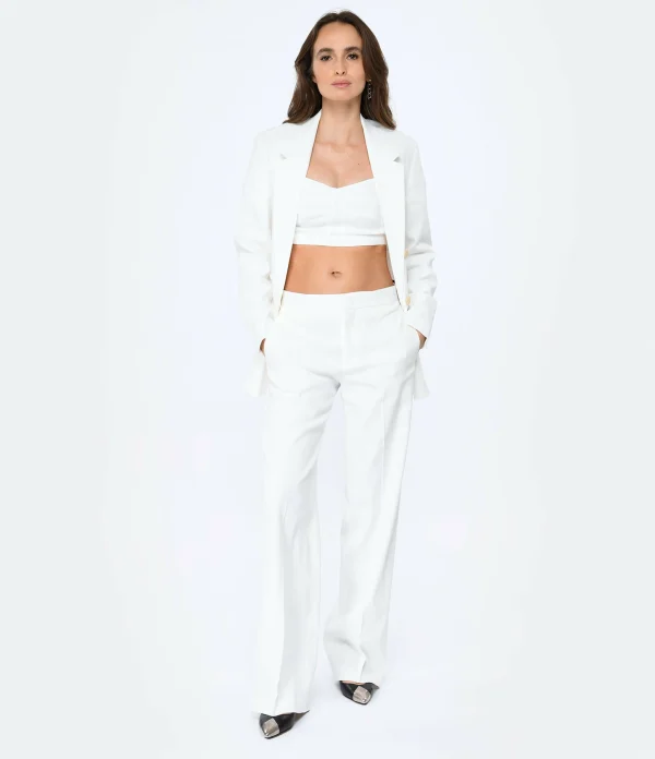 Isabel Marant Pantalon Scarly Chanvre Blanc 4