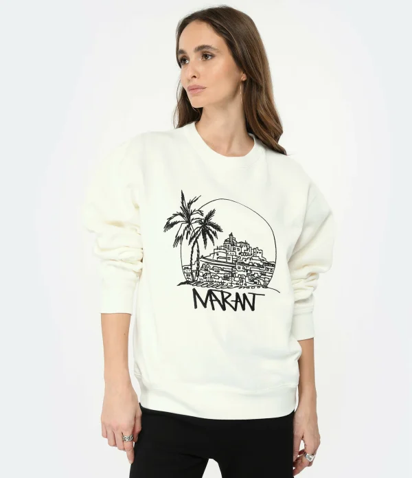 Isabel Marant Sweatshirt Homme Mikoy Coton Blanc 4