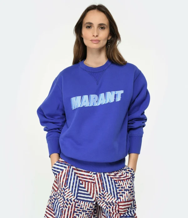 Isabel Marant Sweatshirt Homme Miky Coton Bleu Électrique 4