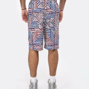 Isabel Marant Short Homme Edoardo Coton Bleu Rouge 16