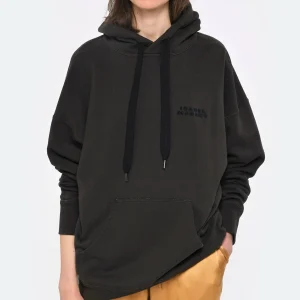 Isabel Marant Sweatshirt Hoodie Scott Coton Noir Délavé 11