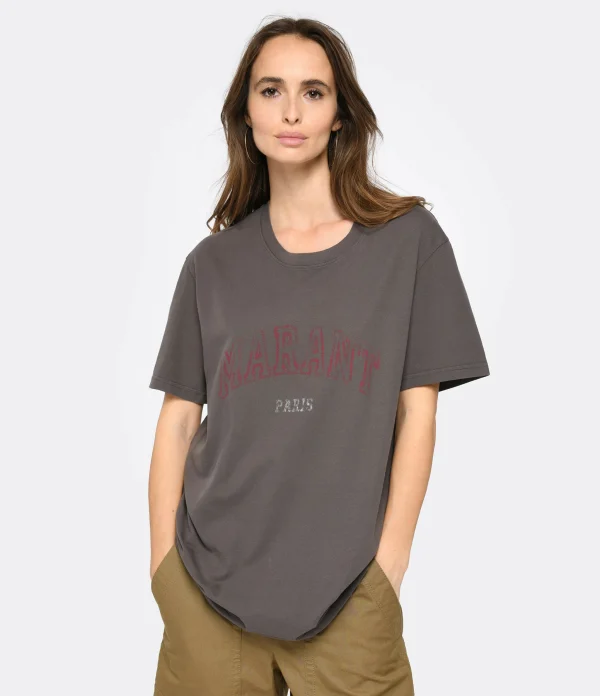 Isabel Marant Tee-shirt Homme Honore Coton Noir Délavé 4