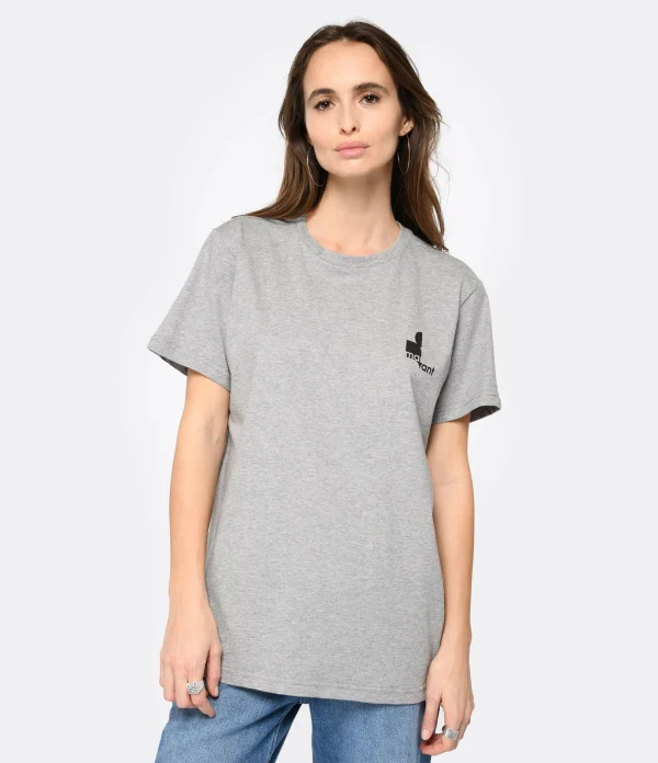 Isabel Marant Tee-shirt Homme Zafferh Coton Gris Clair 4