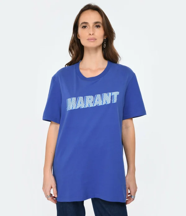 Isabel Marant Tee-shirt Homme Honore Coton Bleu Électrique 4