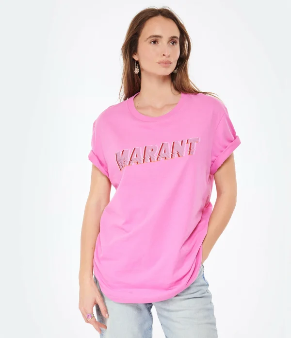 Isabel Marant Tee-shirt Homme Honore Coton Rose 4